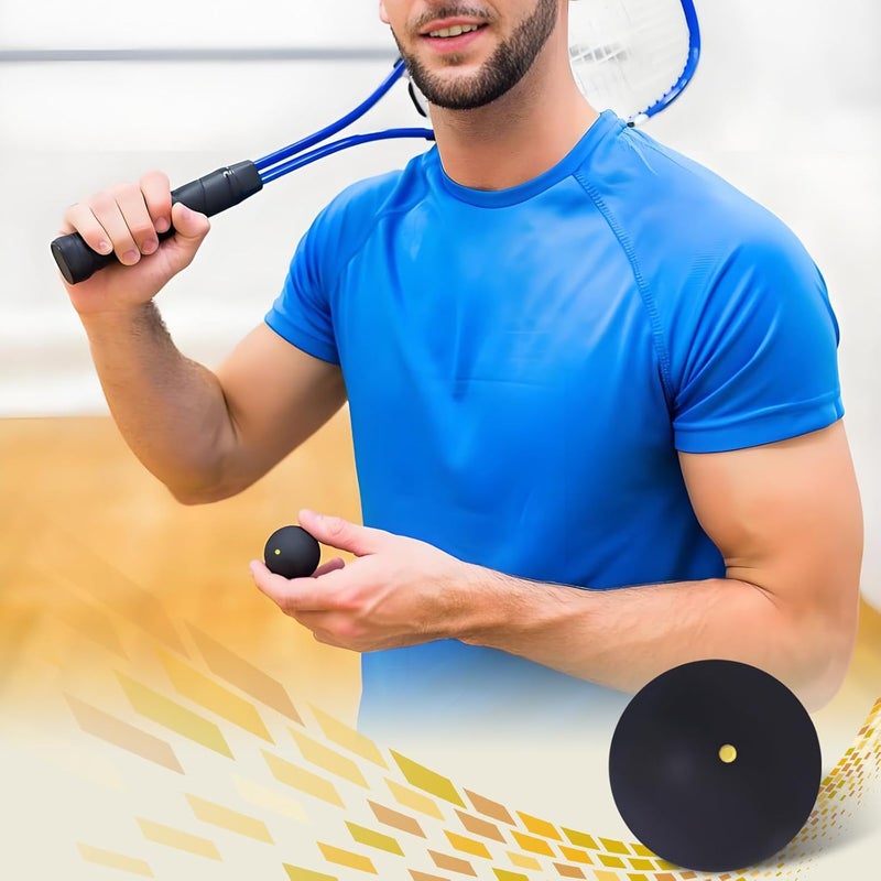 Flylin كرة اسكواش بنقطة واحدة، كرات اسكواش عالية الارتداد للتدريب التنافسي، 37 مم حزمة كرات اسكواش للمبتدئين من 3 قطع - Image 2